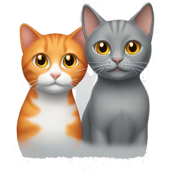 orange cat and grey cat emoji
