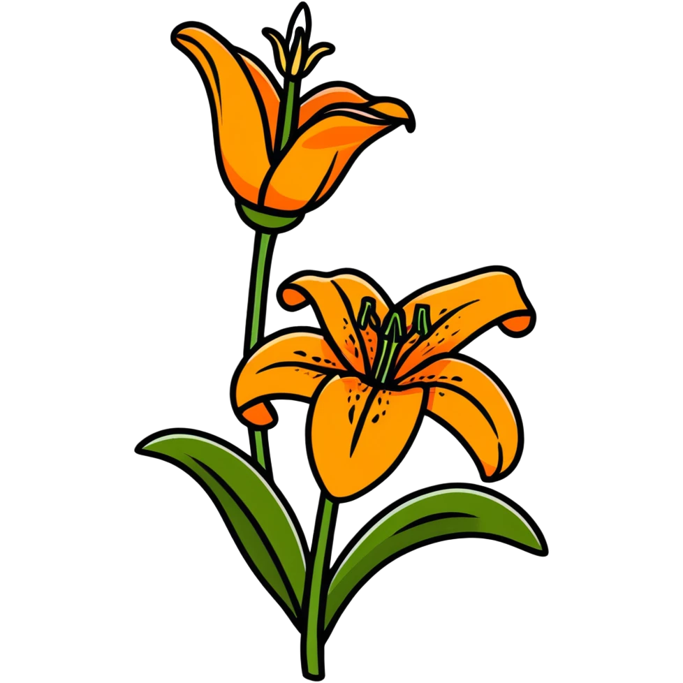 colorful tiger lily flower emoji