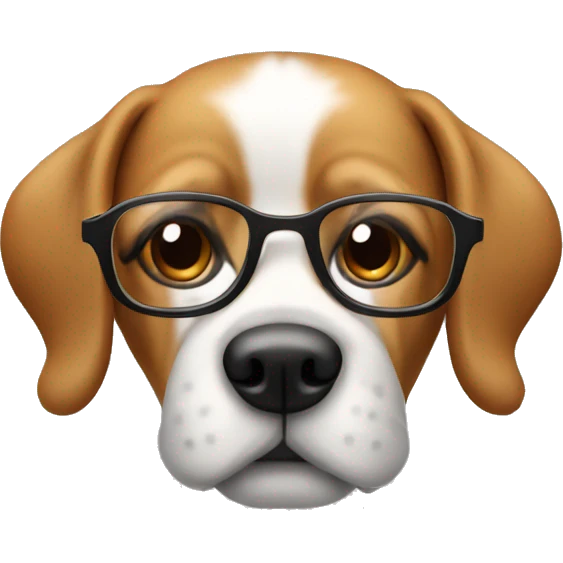 A dog wearing glasses emoji