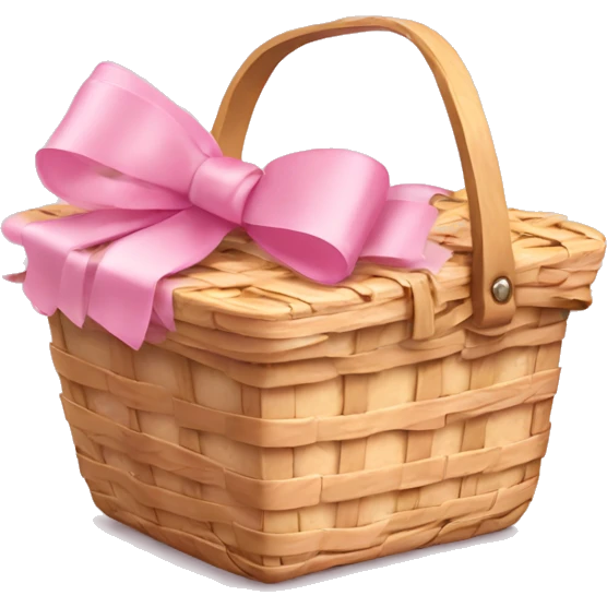 Picnic  basket in light pink bow emoji