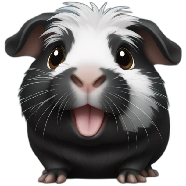 Happy black guinea pig emoji