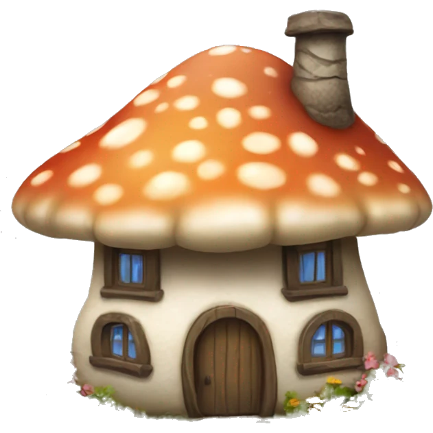 Cottage core mushroom house emoji