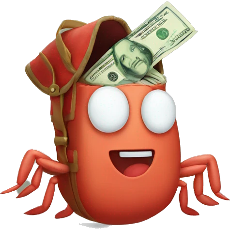 My krabs holding a bag of money  emoji