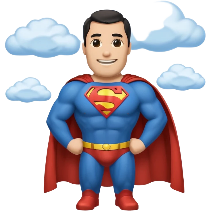 a moai emoji with a superman cape with the original face or the moai emoji with a super man saving people vibe like the superman there is some man waiting in the sky meme emoji