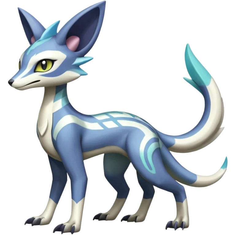 Meloetta-Sergal-Genet-Palkia-Dialga-hybrid-fusion-Fakémon-creature, full body emoji