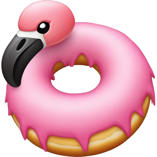 Flamingo as a donut emoji