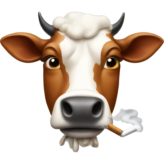 Smoking cow emoji