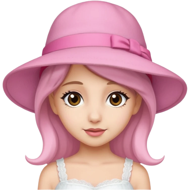 ariana rande wearing Pink Hat, white dress emoji