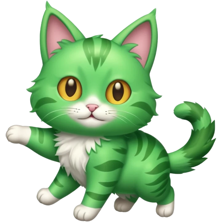 chat volant vert la droite emoji