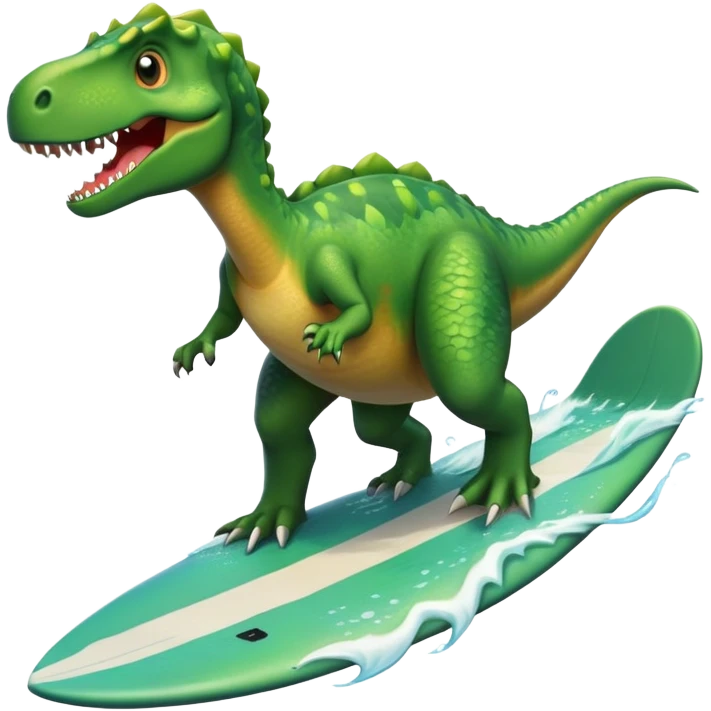 Dinossauro surfando  emoji