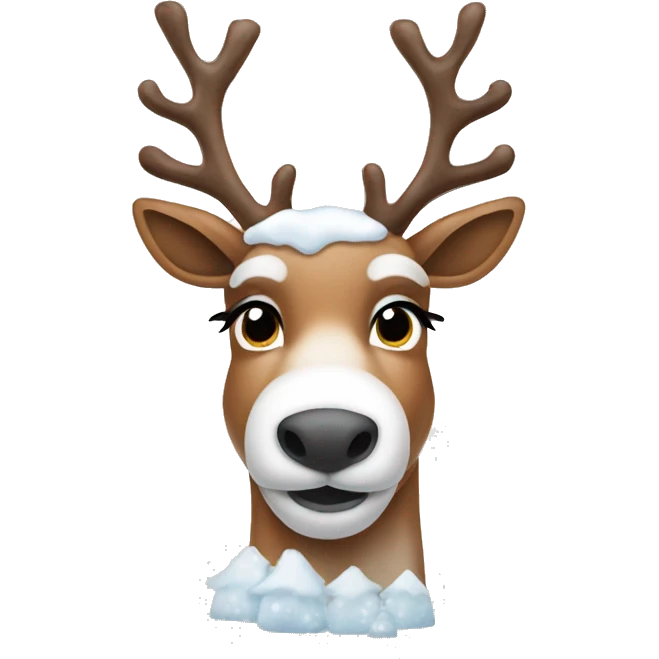 Reindeer with snow emoji