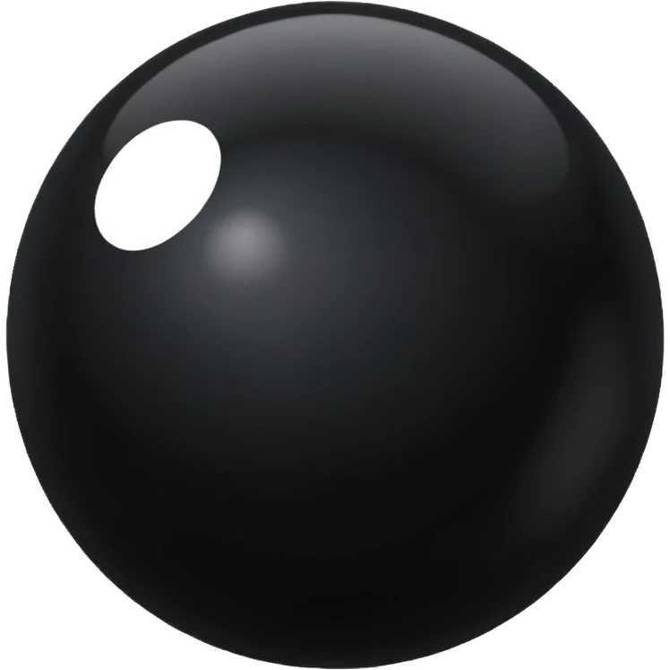 Black Ball with MB written on it. Nothing else no holes. emoji