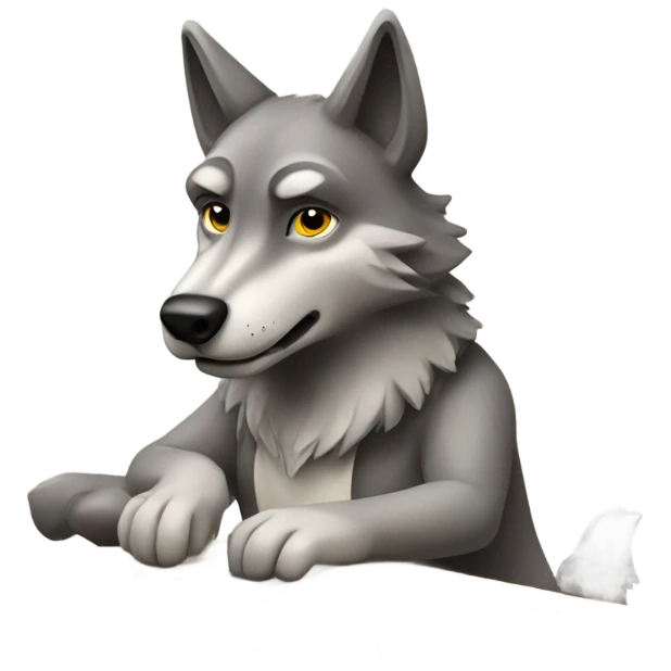 Wolf playing a board game emoji