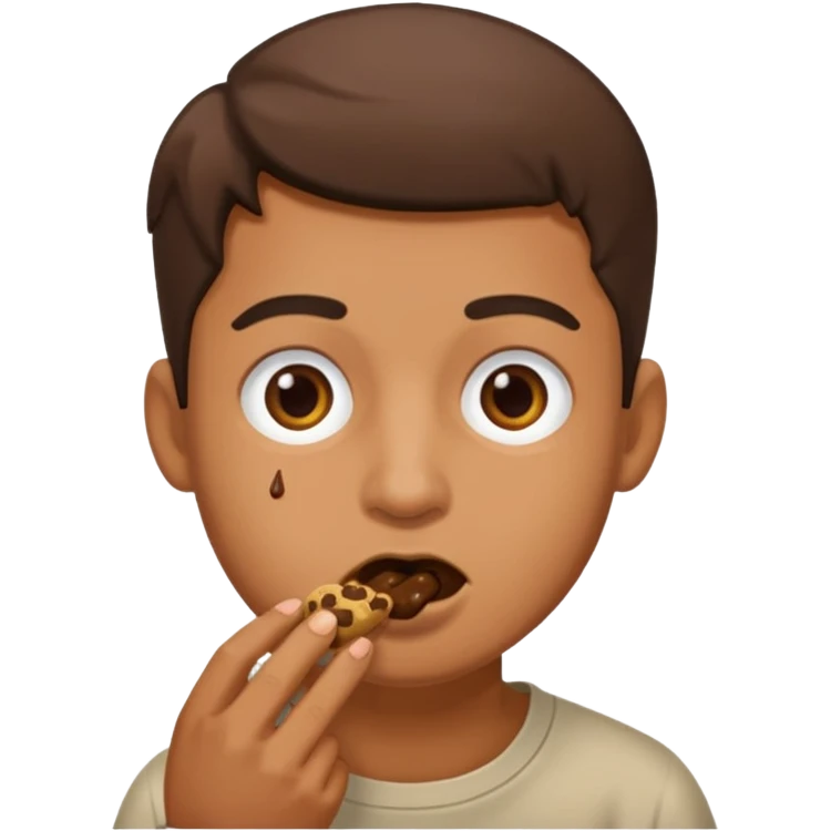 man eating poop emoji