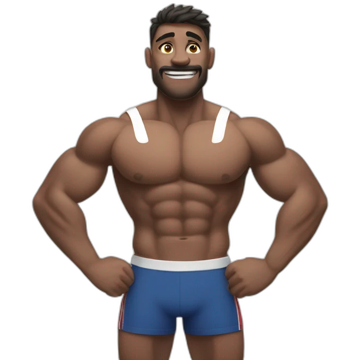 Muscular rugbyman emoji