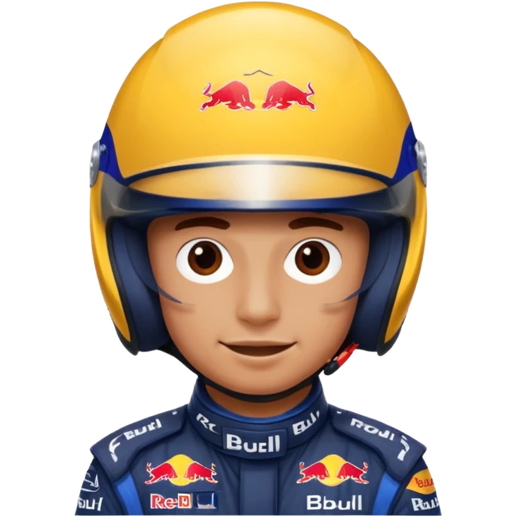 Red bull driver face covered in helmet f1  emoji