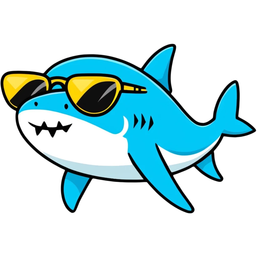 Shark with sunglasses emoji