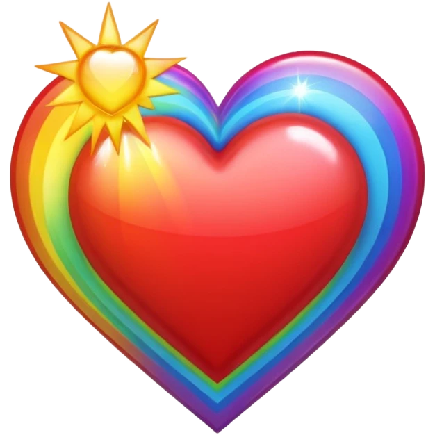 heart with rainbow rays emoji