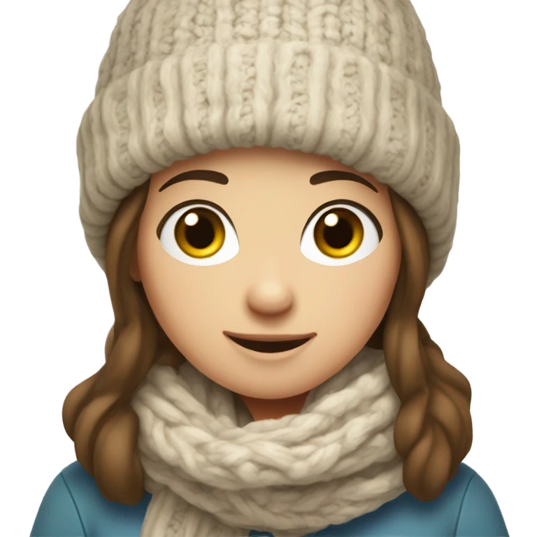 Pale brunette girl winter emoji