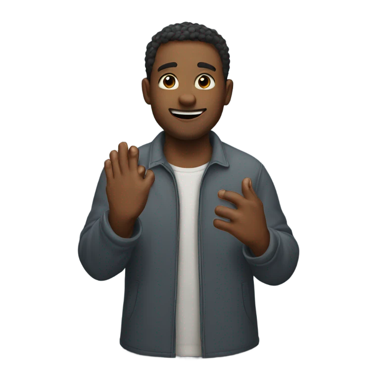 Man rubbing hands together  emoji