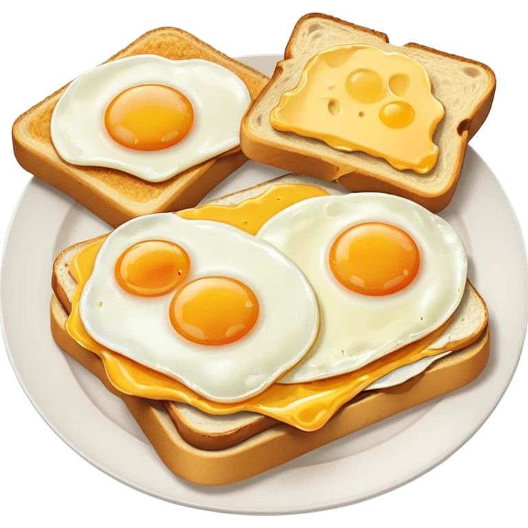 breakfast sandwich on a plate with eggs on the side emoji