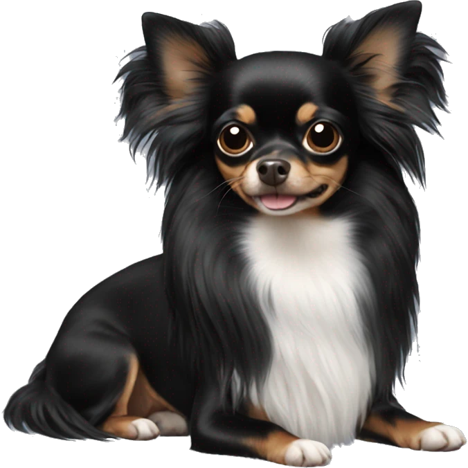 Long hair black Chihuahua emoji