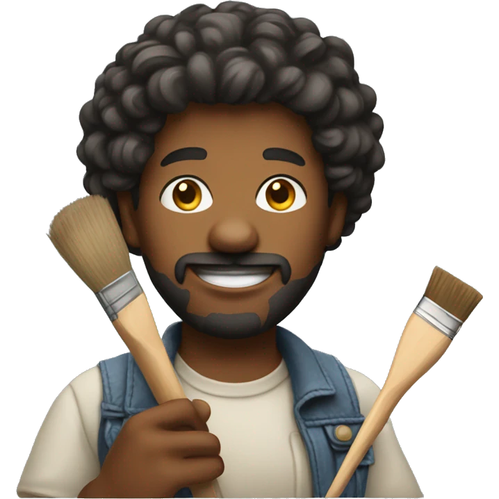 artist holding paintbrush emoji