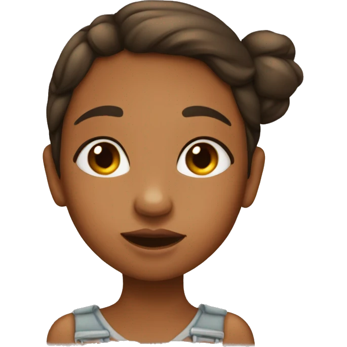 A tan skin girl kissing  emoji