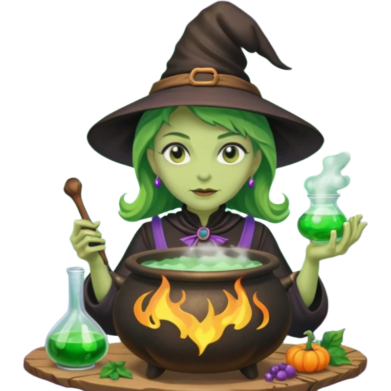 green witch cooking potion emoji