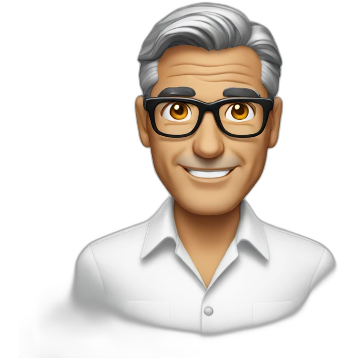 George clooney wearing glasses white shirt emoji