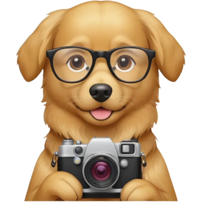 photographer dog emoji