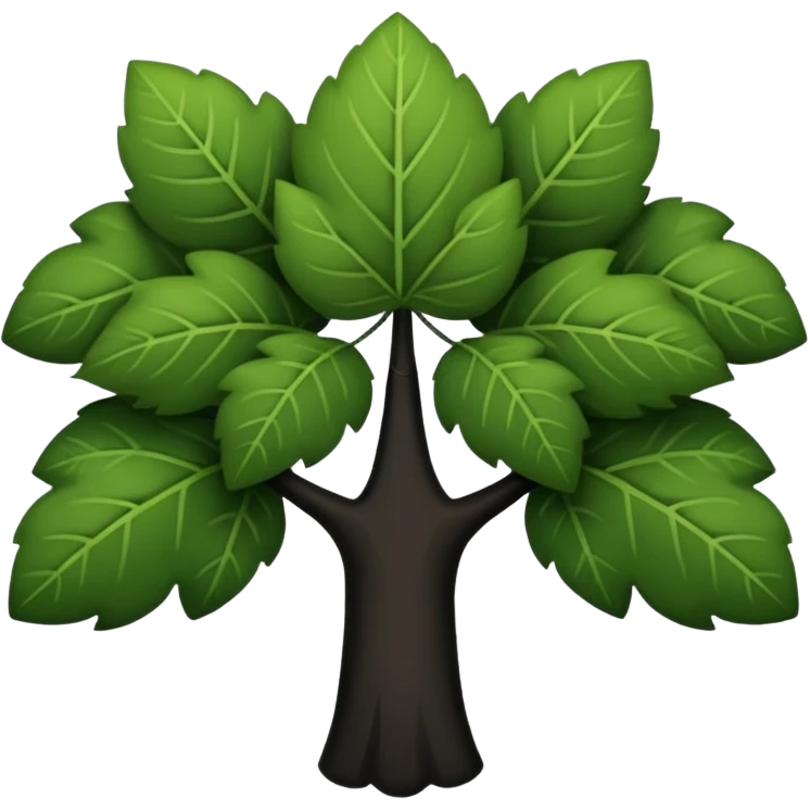 Trébol completamente negro cinco hojas  emoji