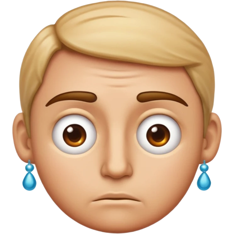 classic emoji style face with furrowed brows and a bead of sweat, nervous look emoji