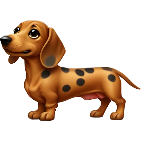 A dachshund with spots small emoji