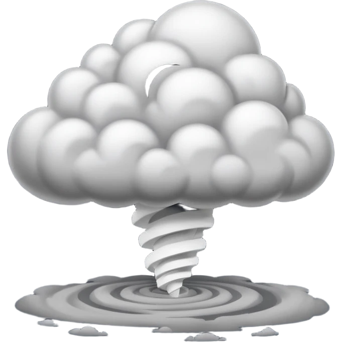 Spinning cloud with tornado on ground  emoji