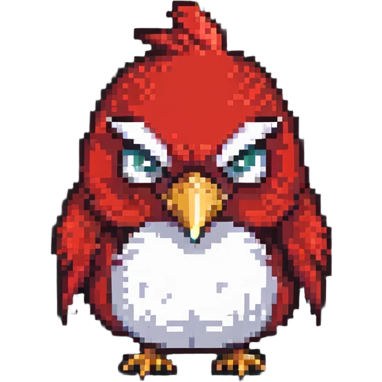 red angry bird emoji