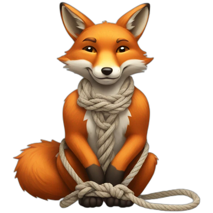 Fox tied up with ropes emoji
