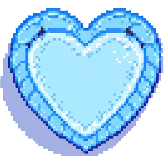 blue heart pixel art style emoji