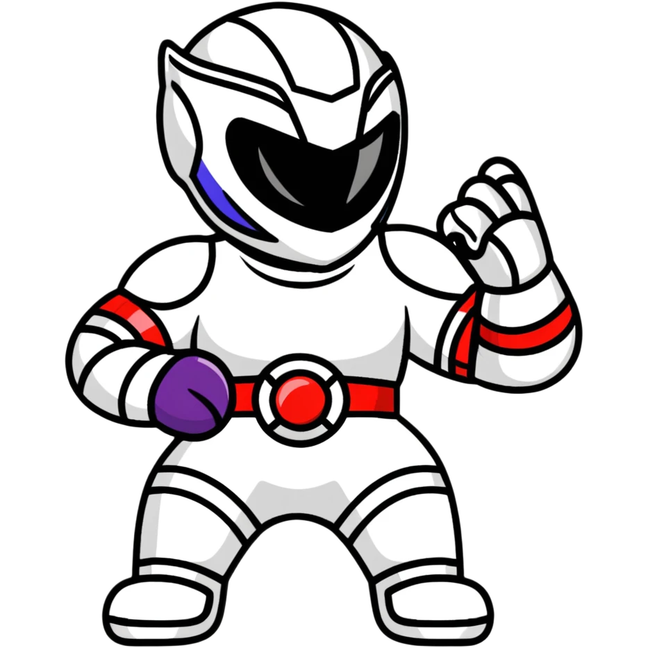 power ranger scratching head cartoon style emoji