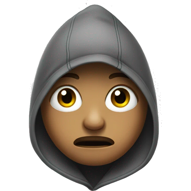 Crying face wearing a hoodie emoji