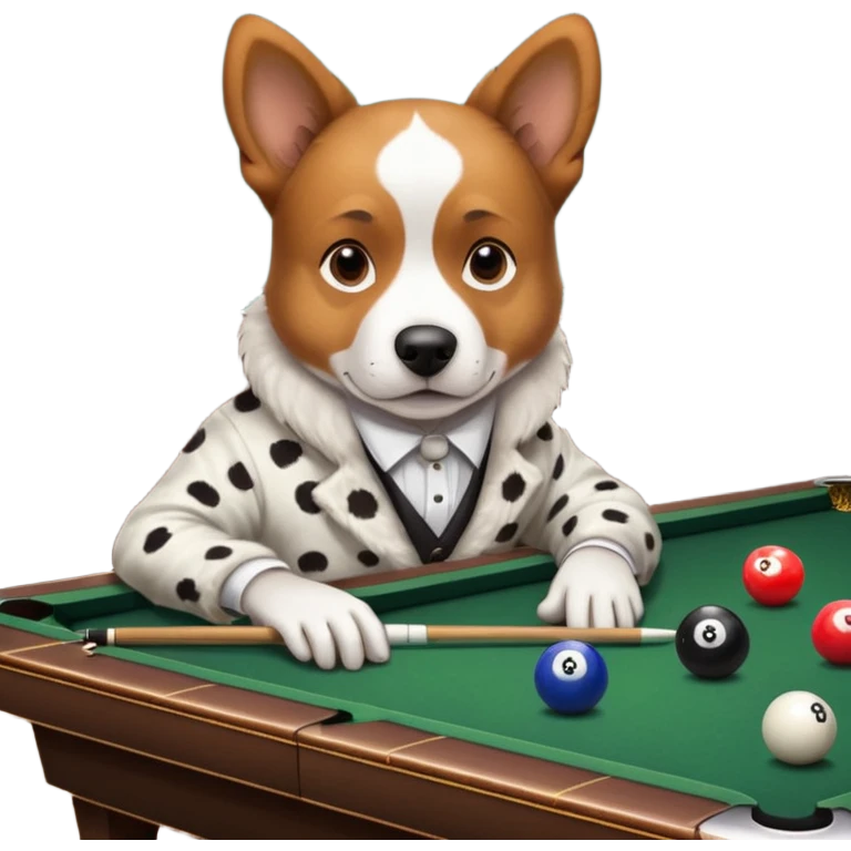 dog playing billiards emoji