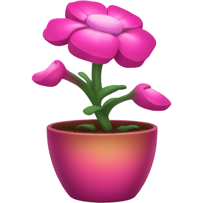 Pink pot with a beautiful magical flower  emoji