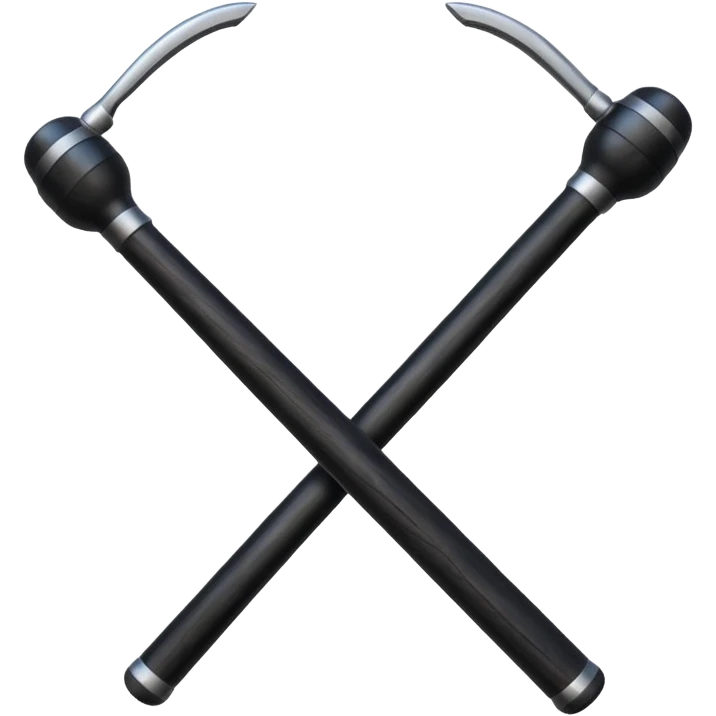 two police batons with handles  emoji