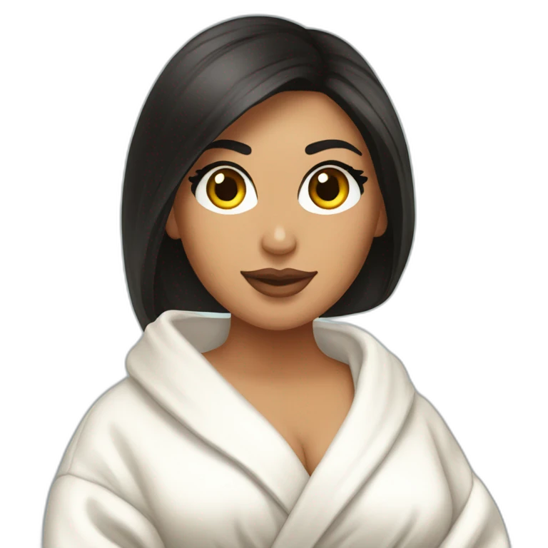 Kim k in a bathrobe emoji