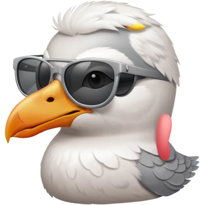 A seagull head with sunglasses emoji