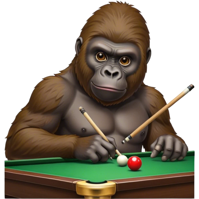 Gorilla playing snooker emoji