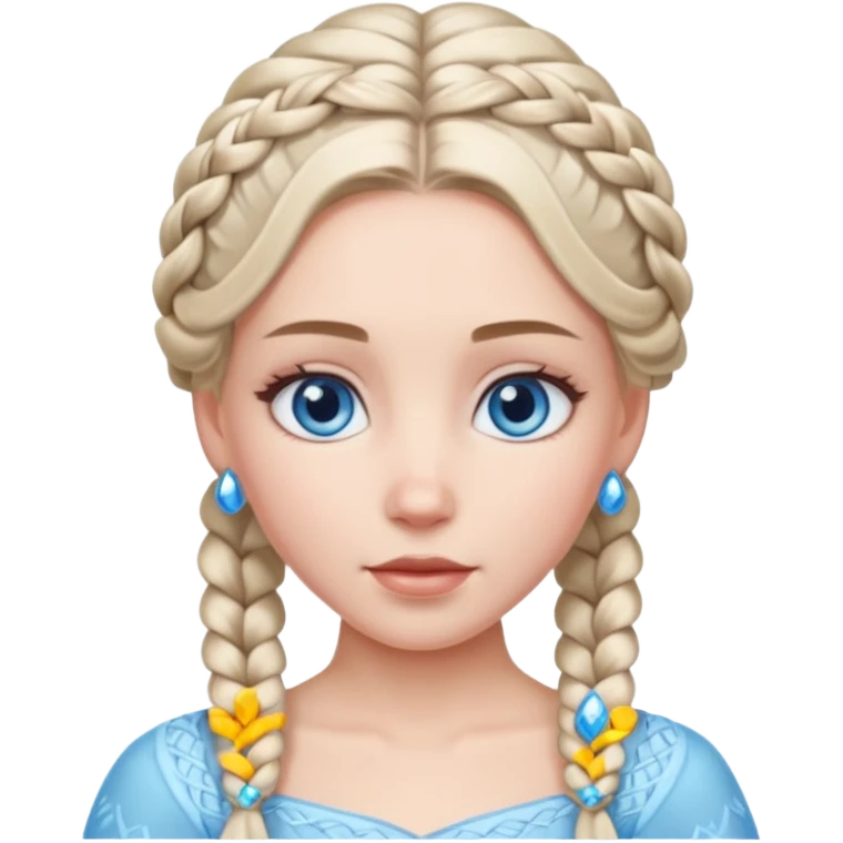 braided hair ice princess emoji