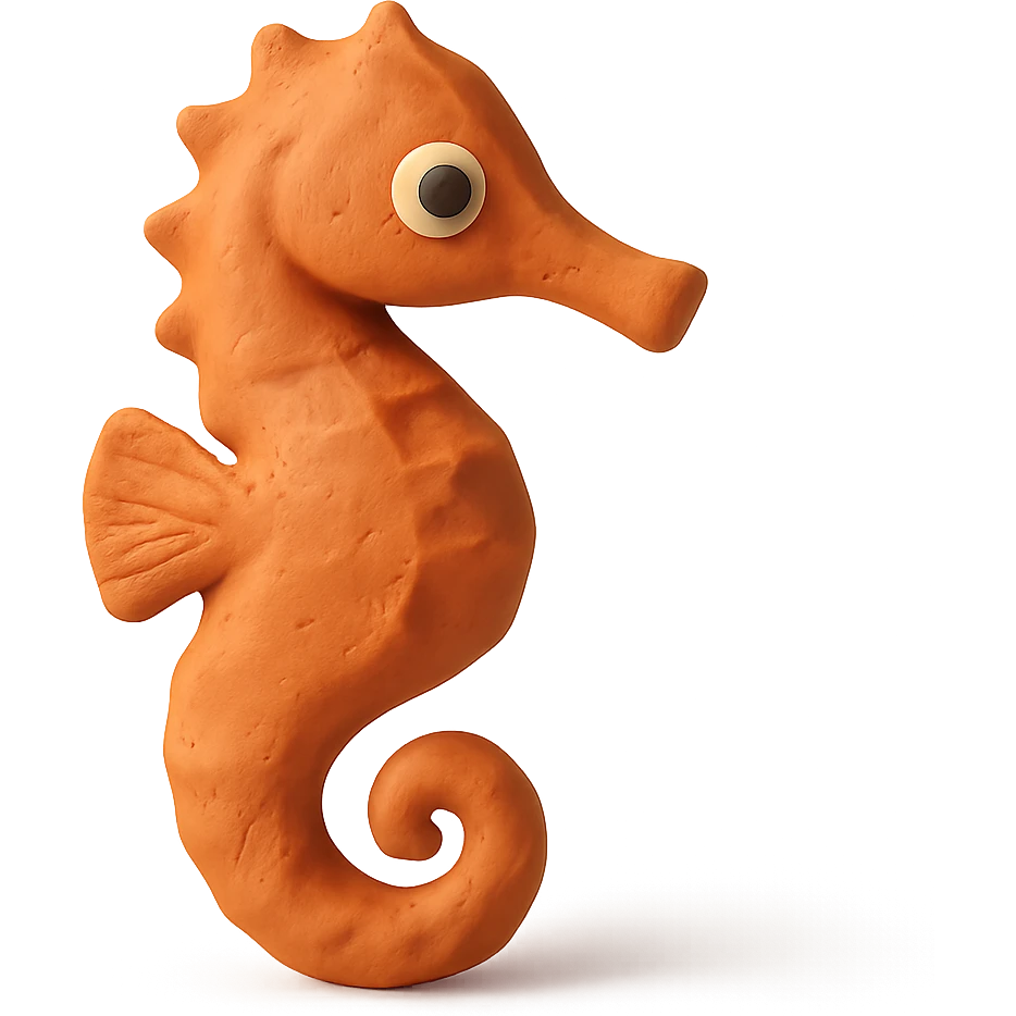 claymation style seahorse emoji