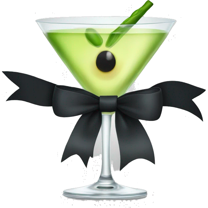 Martini with a black bow emoji