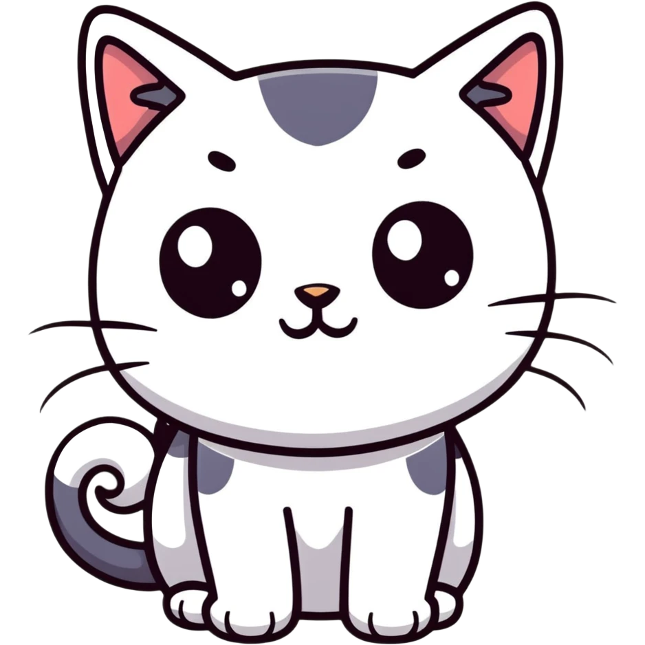 A cute cat face with big eyes and a small nose emoji